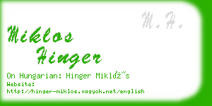 miklos hinger business card